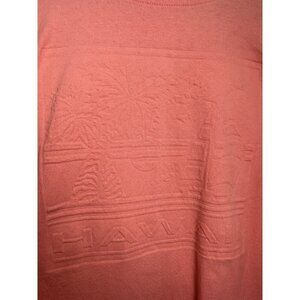 Vintage 90s T Shirt Embossed Hawaiian Sailboat Kavio Designs USA Coral Orange OS